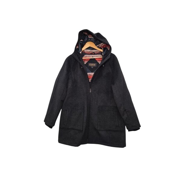 Pendleton NWOT Women's Beverly Wool Blend Hooded Coat Size XL Grey - Picture 1 of 16